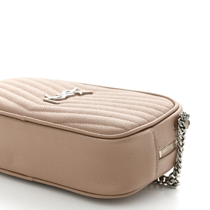 Saint Laurent Grain De Poudre Matelasse Monogram Mini Lou Camera Bag Dark Beige 10 of 10