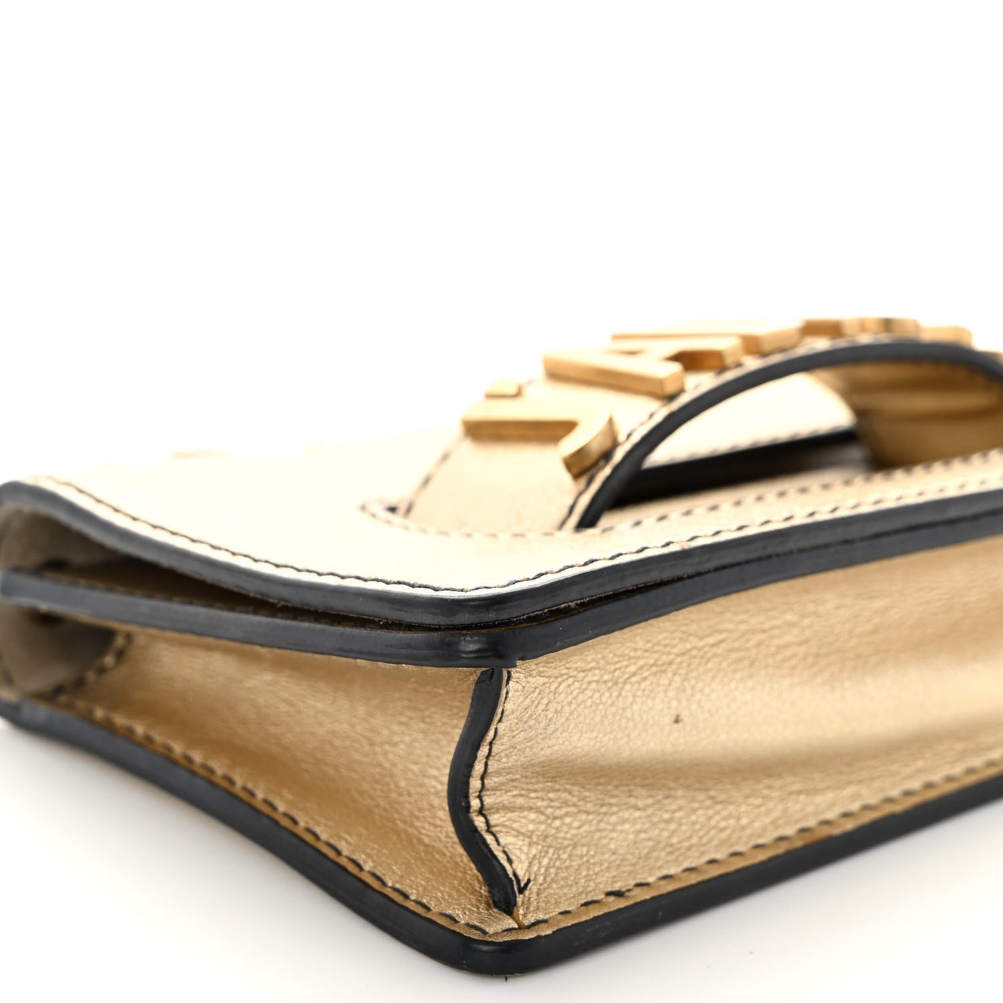 Metallic Calfskin J'Adior Mini Chain Flap Bag Gold