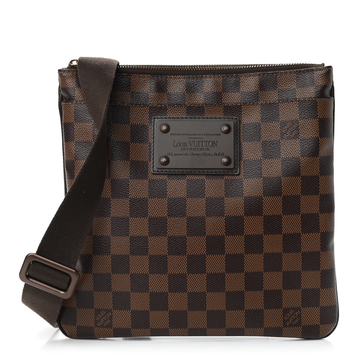 Louis Vuitton Damier Ebene Brooklyn Flat Pochette 1 of 9