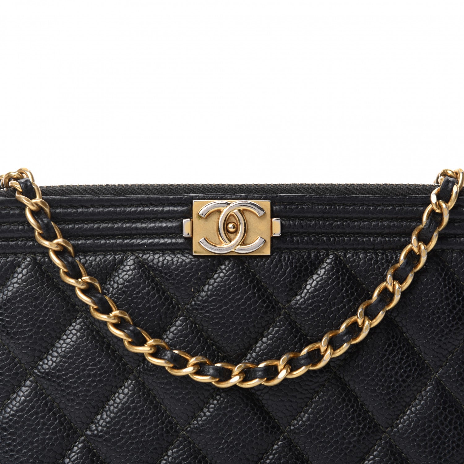 Chanel Caviar Quilted Small Boy Clutch With Chain Black 17 of 17