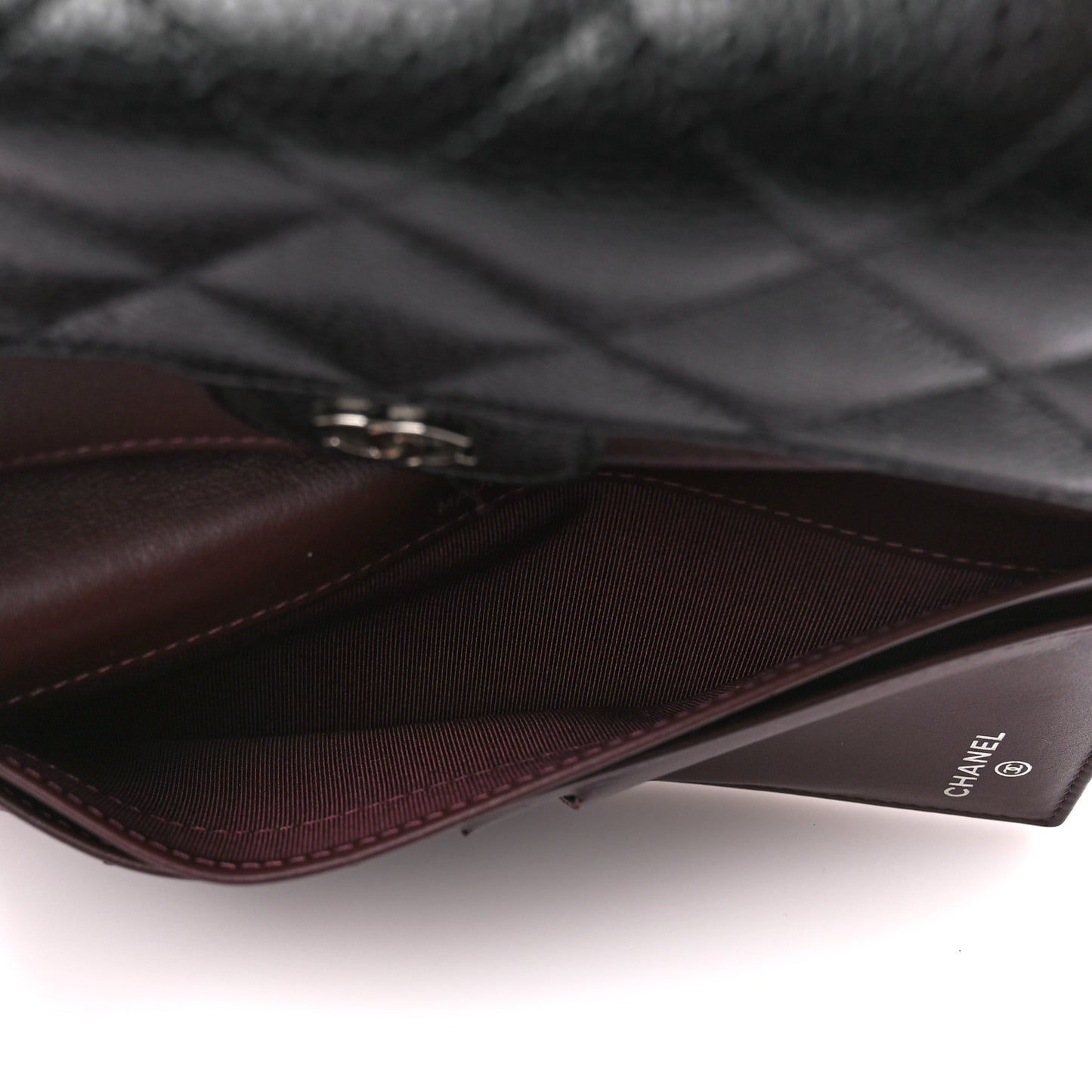 Caviar Quilted Large Flap Wallet Black