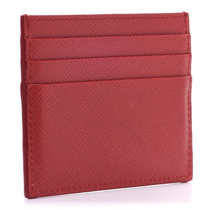 Prada Saffiano Metal Card Holder Fuoco 3 of 8
