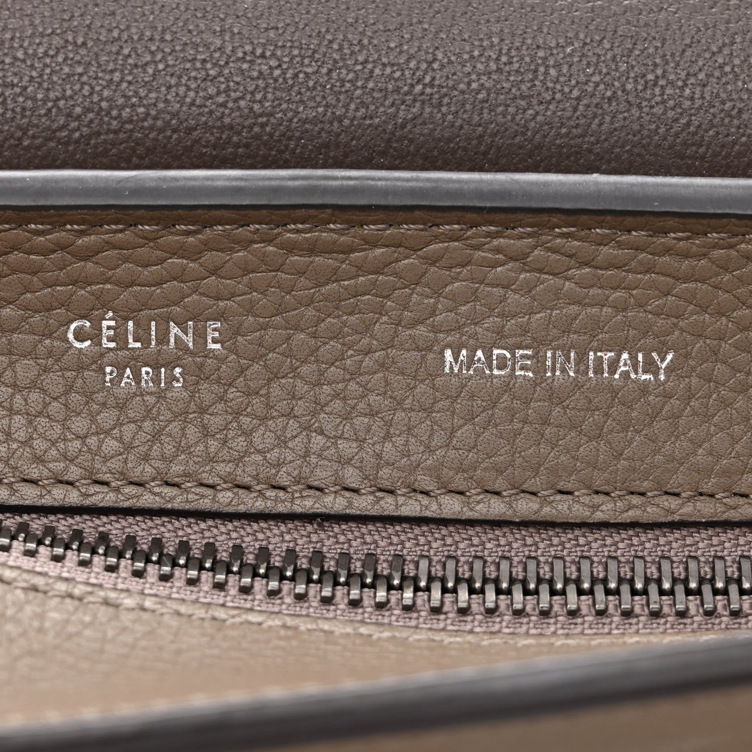 Celine Drummed Calfskin Suede Medium Trapeze Souris 6 of 14