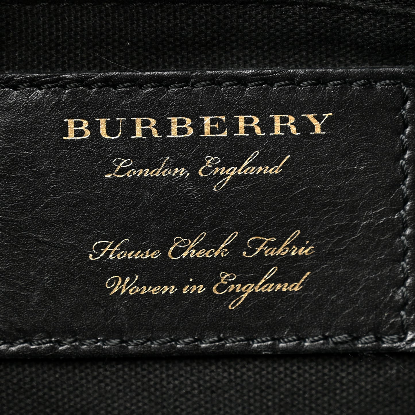 Grainy Calfskin House Check Small Canterbury Black
