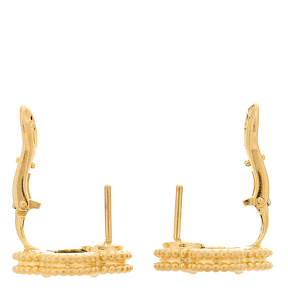 Van Cleef & Arpels 18K Yellow Gold Black Onyx Vintage Alhambra Earrings 3 of 5