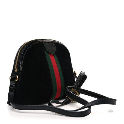 Gucci Suede Patent Web GG Small Ophidia Dome Shoulder Bag Black 3 of 10