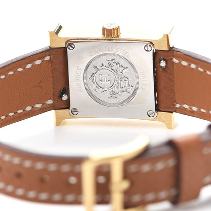 Hermes Stainless Steel Epsom 17.2mm Heure H Hour Quartz Watch Gold 4 of 5