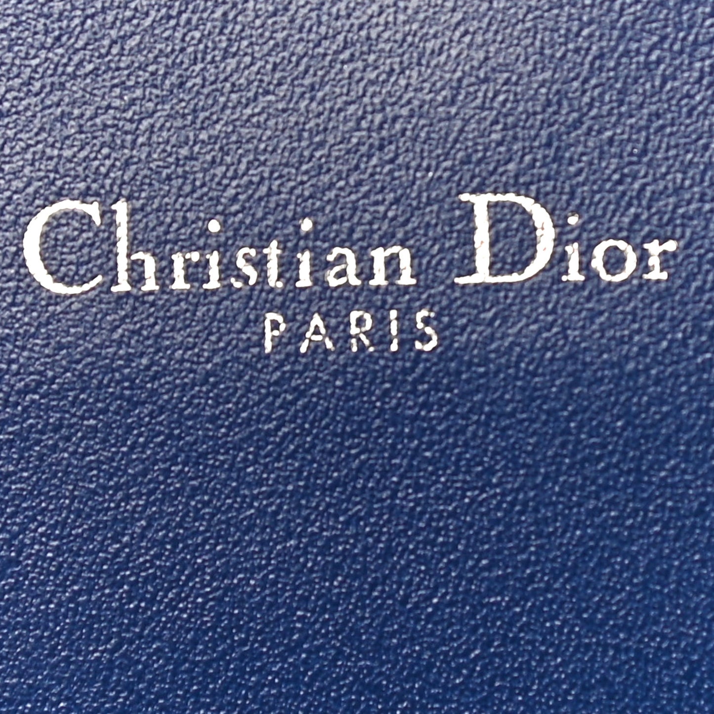 Grained Calfskin Diorama Croisiere Chain Wallet Blue