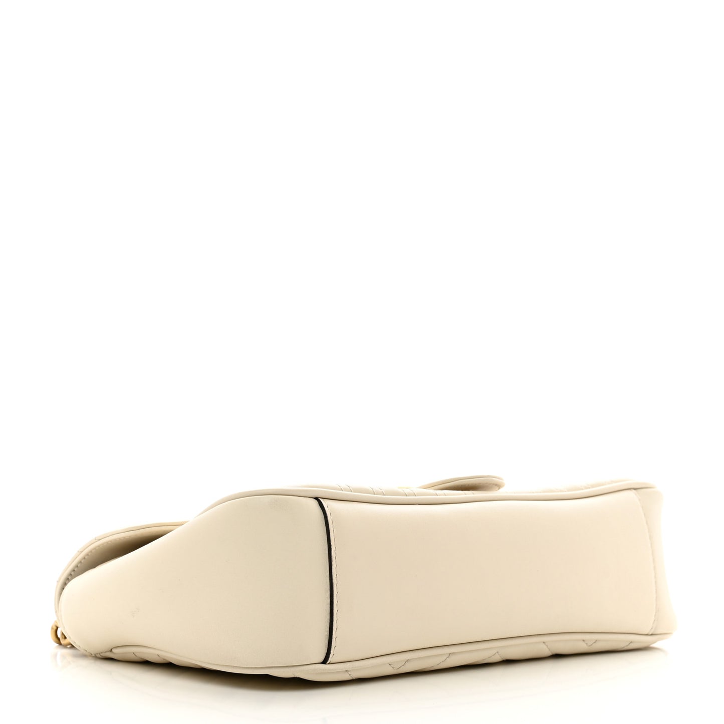 Calfskin Matelasse Small GG Marmont Shoulder Bag White