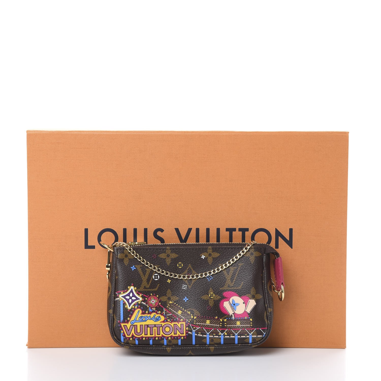 Louis Vuitton Monogram 2020 Christmas Animation Roller Coaster Mini Pochette Accessories Pivoine 7 of 7