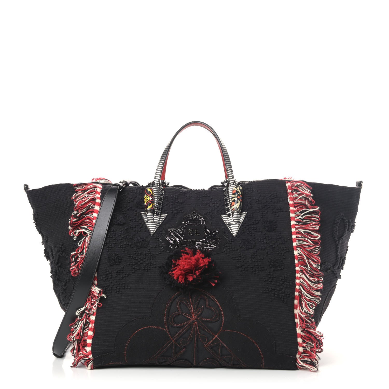 Christian Louboutin Cotton Embroidered Portugaba Black 1 of 4