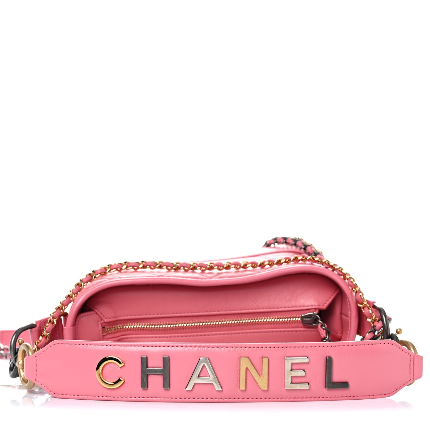 Aged Calfskin Quilted Small Gabrielle Logo Hobo Rose