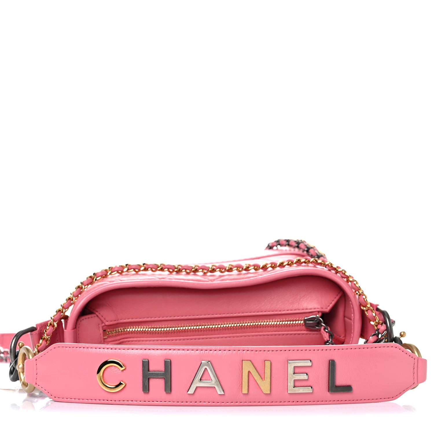 Chanel Aged Calfskin Quilted Small Gabrielle Logo Hobo Rose 10 of 11