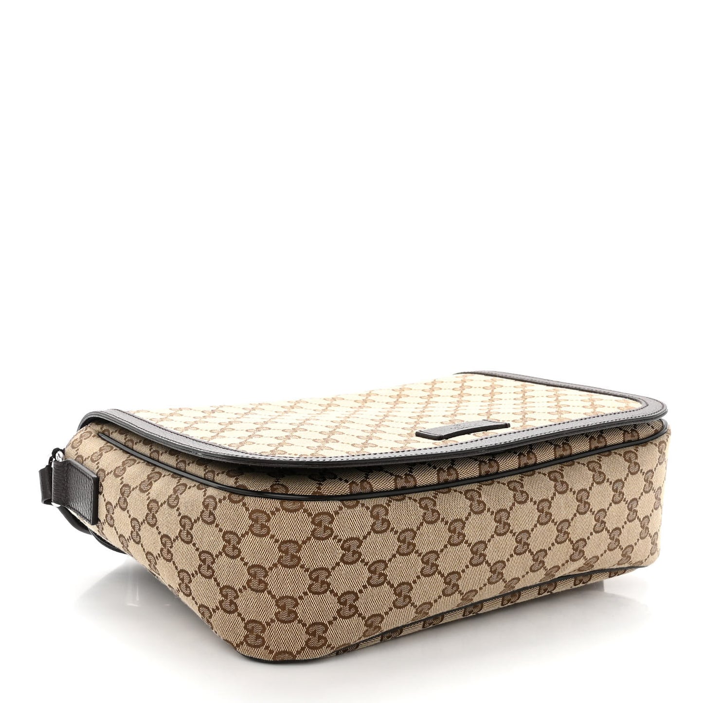 Monogram Large Flap Messenger Bag Beige Dark Brown