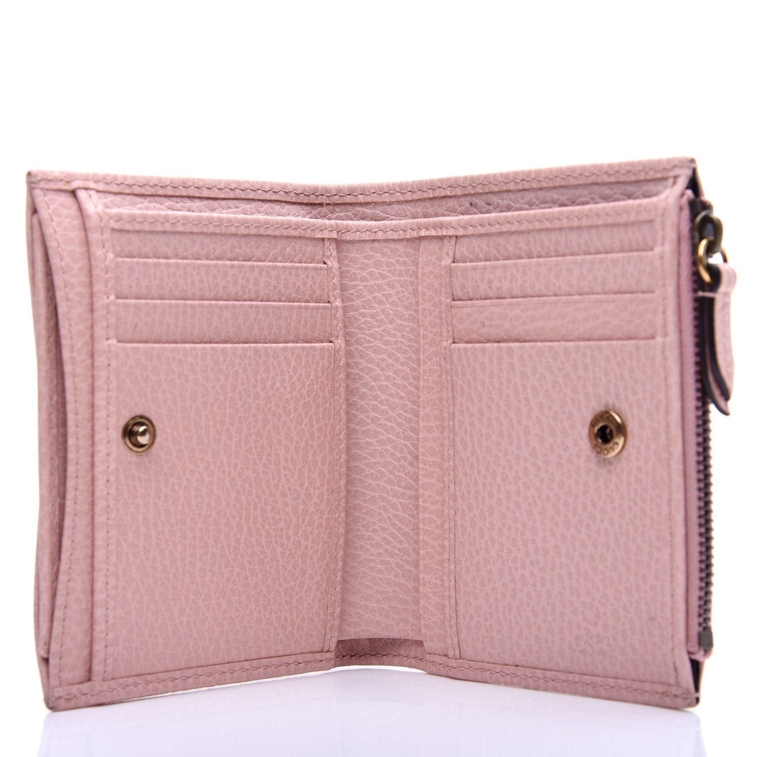 Gucci Pebbled Calfskin Butterfly Card Case Wallet Perfect Pink 5 of 12