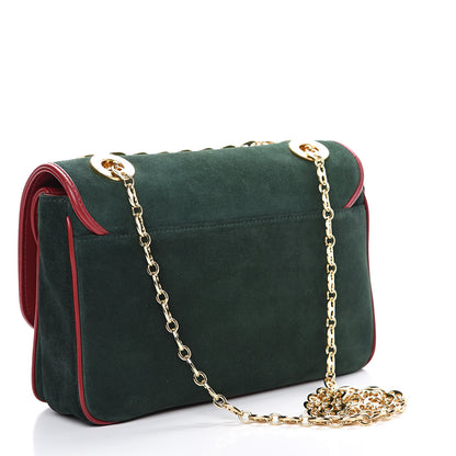 Gucci Suede Small Marina Chain Shoulder Bag Green Red 2 of 13