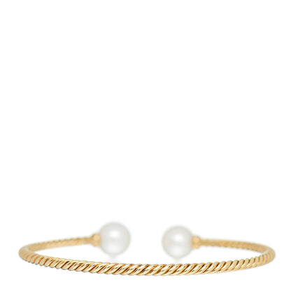 David Yurman 18K Yellow Gold Pearl 8.5mm Solari Bracelet 3 of 4