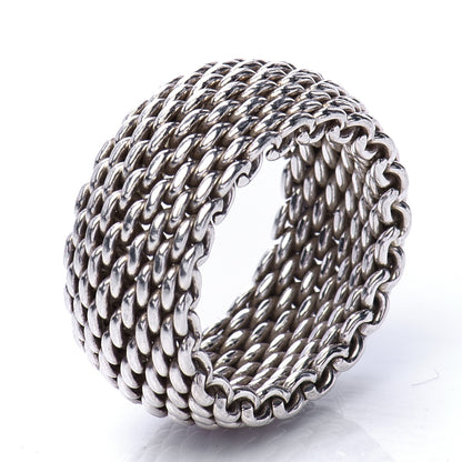 Tiffany Sterling Silver Somerset Mesh Ring 52 6 5 of 6