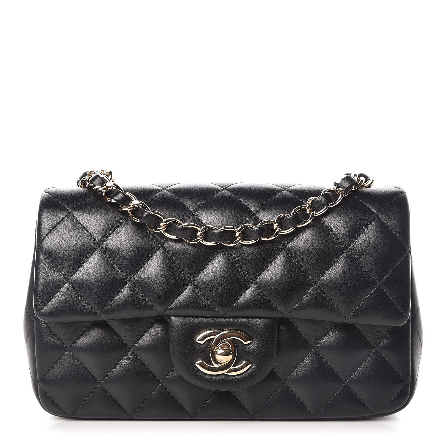 Chanel Lambskin Quilted Mini Rectangular Flap Black 1 of 10