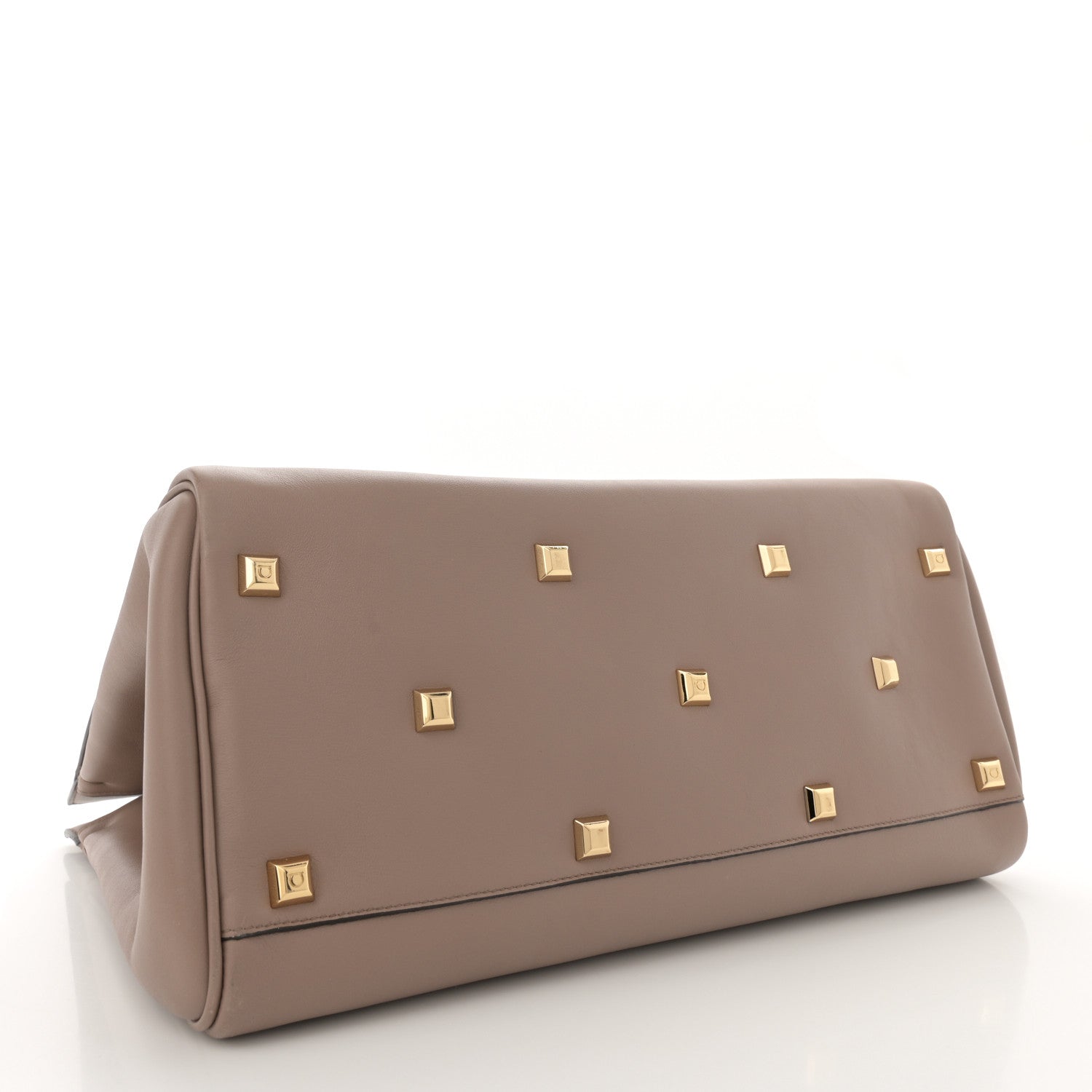Salvatore Ferragamo Smooth Calfskin Large The Studio Bag Caraway Seed 4 of 14