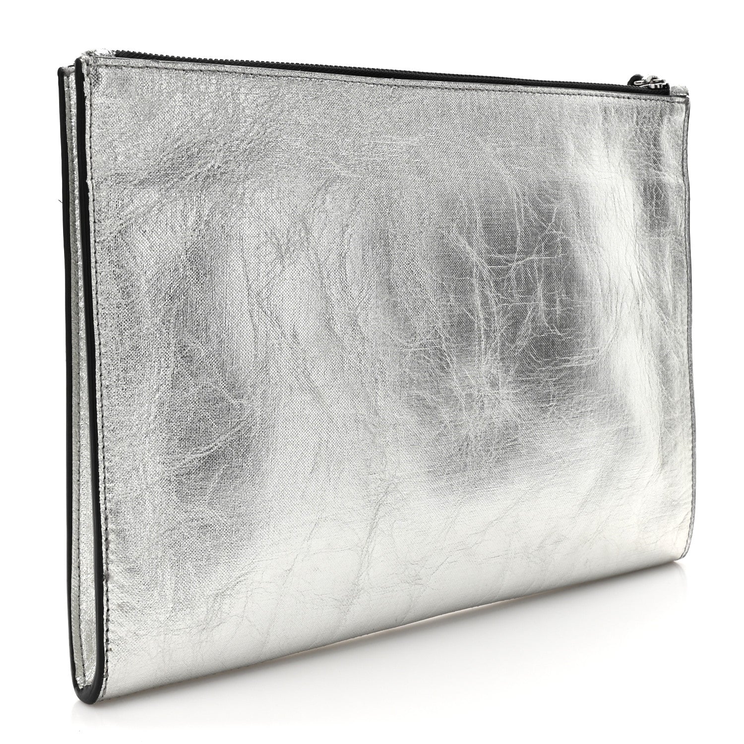 Stella McCartney Metallic Alter Nappa Perforated Pouch Silver 3 of 16