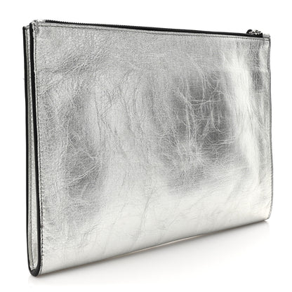 Stella McCartney Metallic Alter Nappa Perforated Pouch Silver 3 of 16