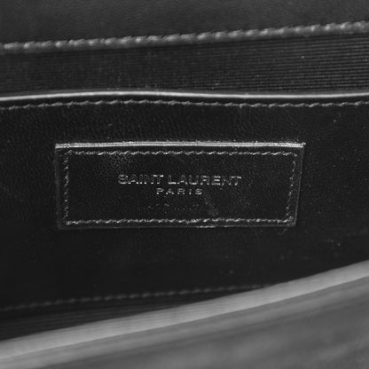 Saint Laurent Suede Fringe Chain Small Monogram Satchel Black 6 of 8