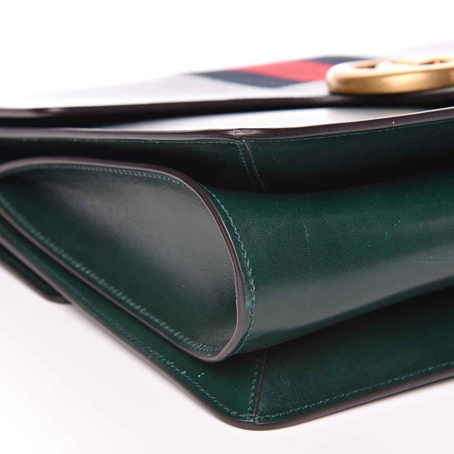 Gucci Tuscany Lux Calfskin Web GG Marmont Shoulder Bag Verde 8 of 15