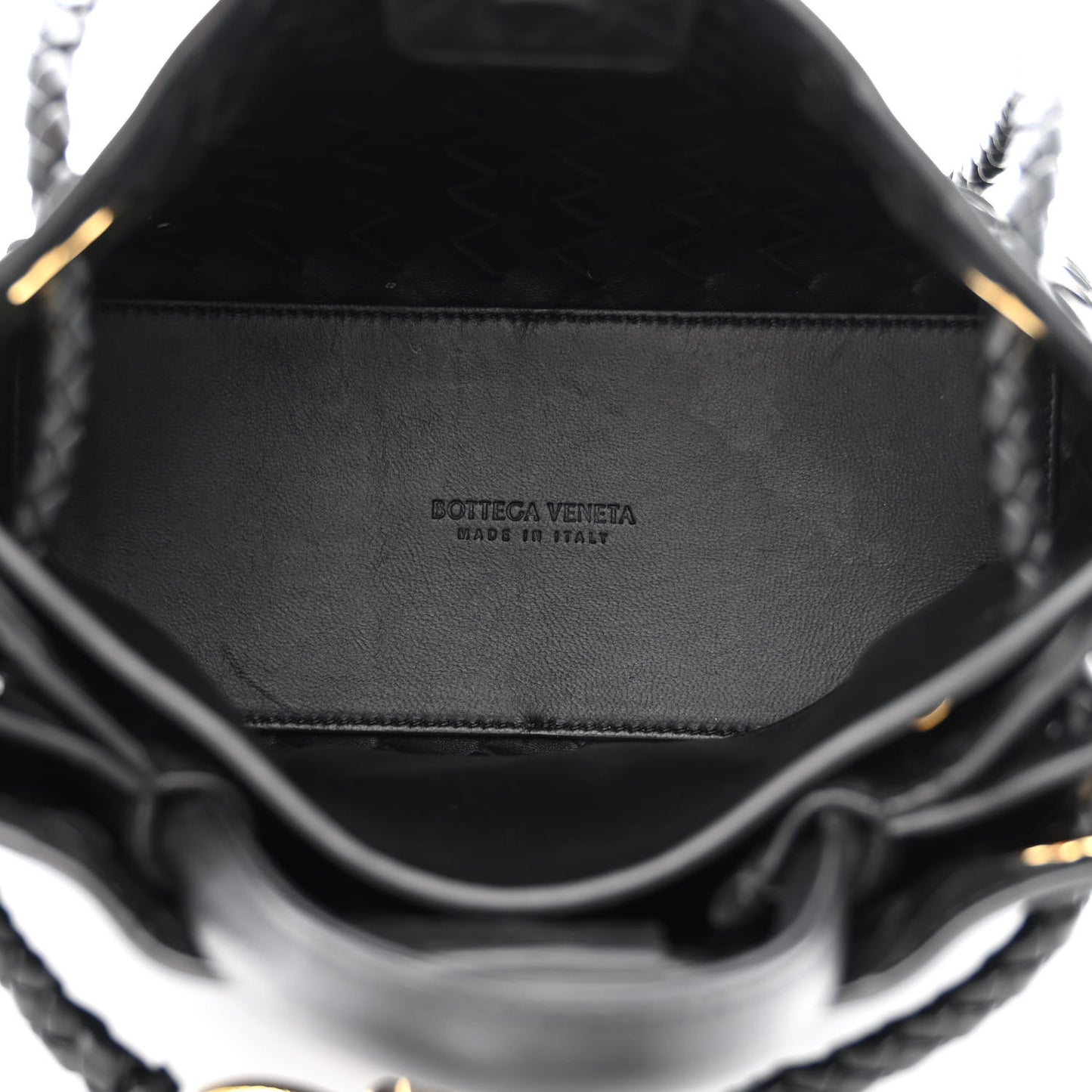 Nappa Intrecciato Small Andiamo Shoulder Bag Black