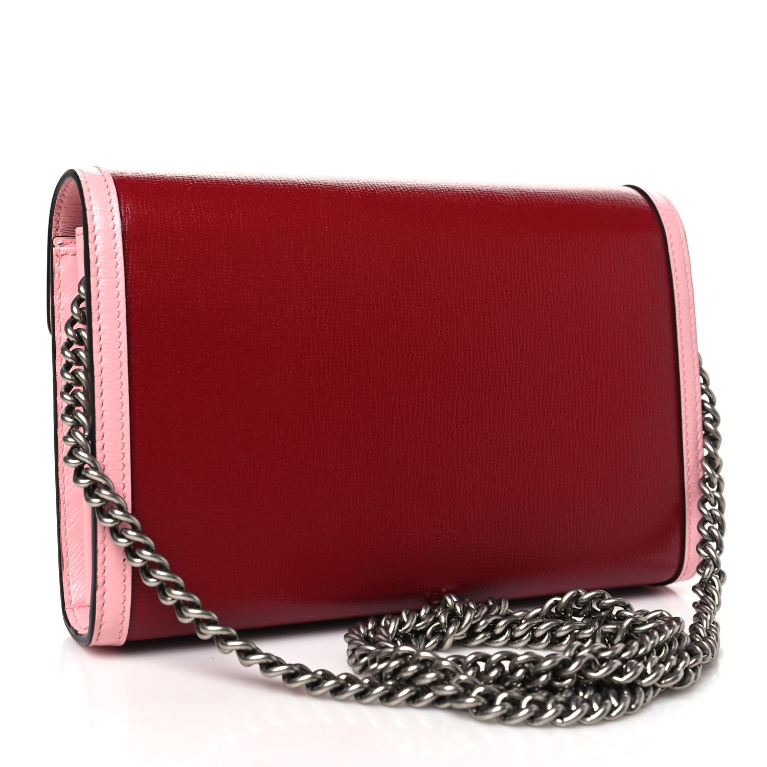 Gucci Azalea Calfskin Enamel Mini Dionysus Chain Wallet New Cherry Red Wild Rose Off White 3 of 11