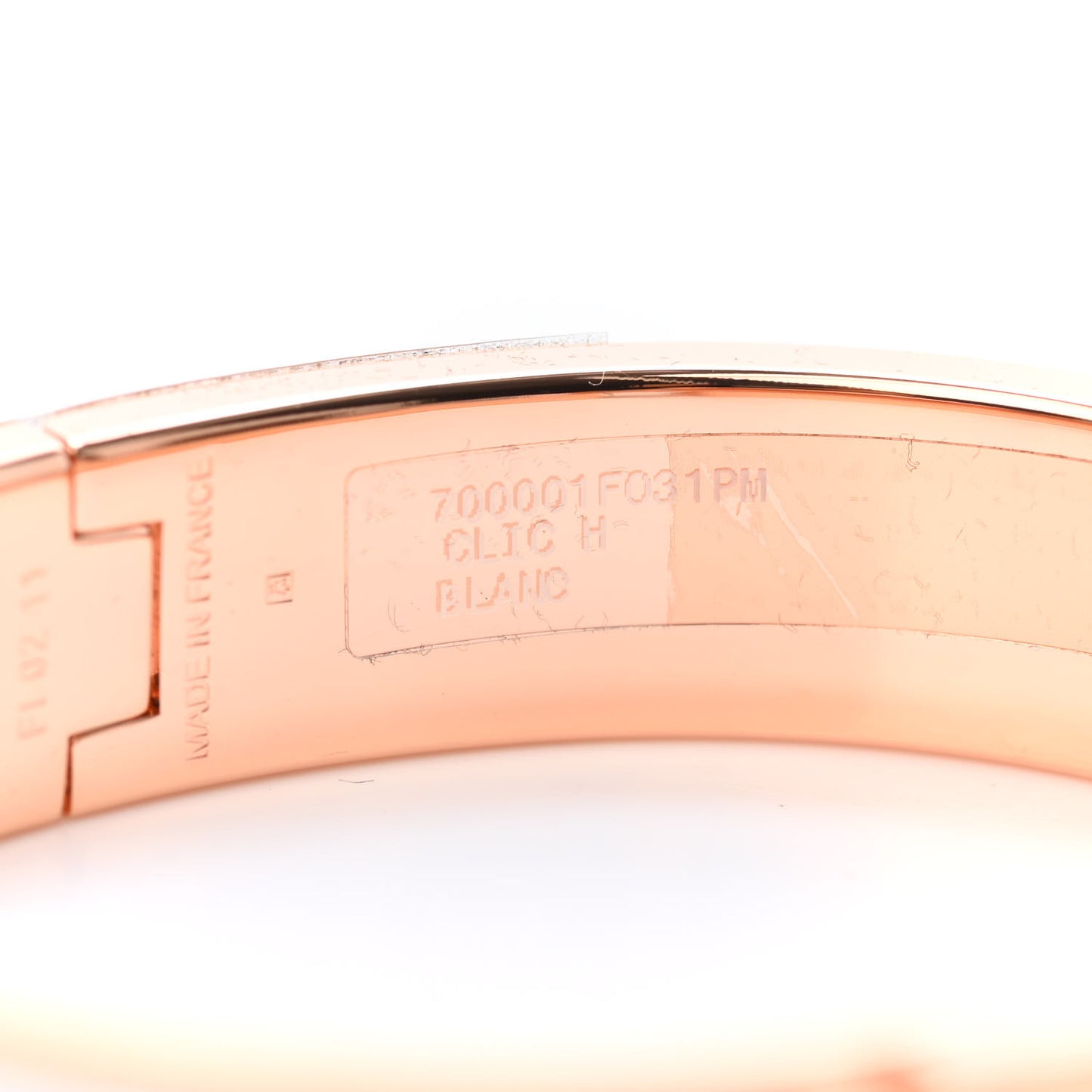 Enamel Narrow Clic Clac H Bracelet PM White