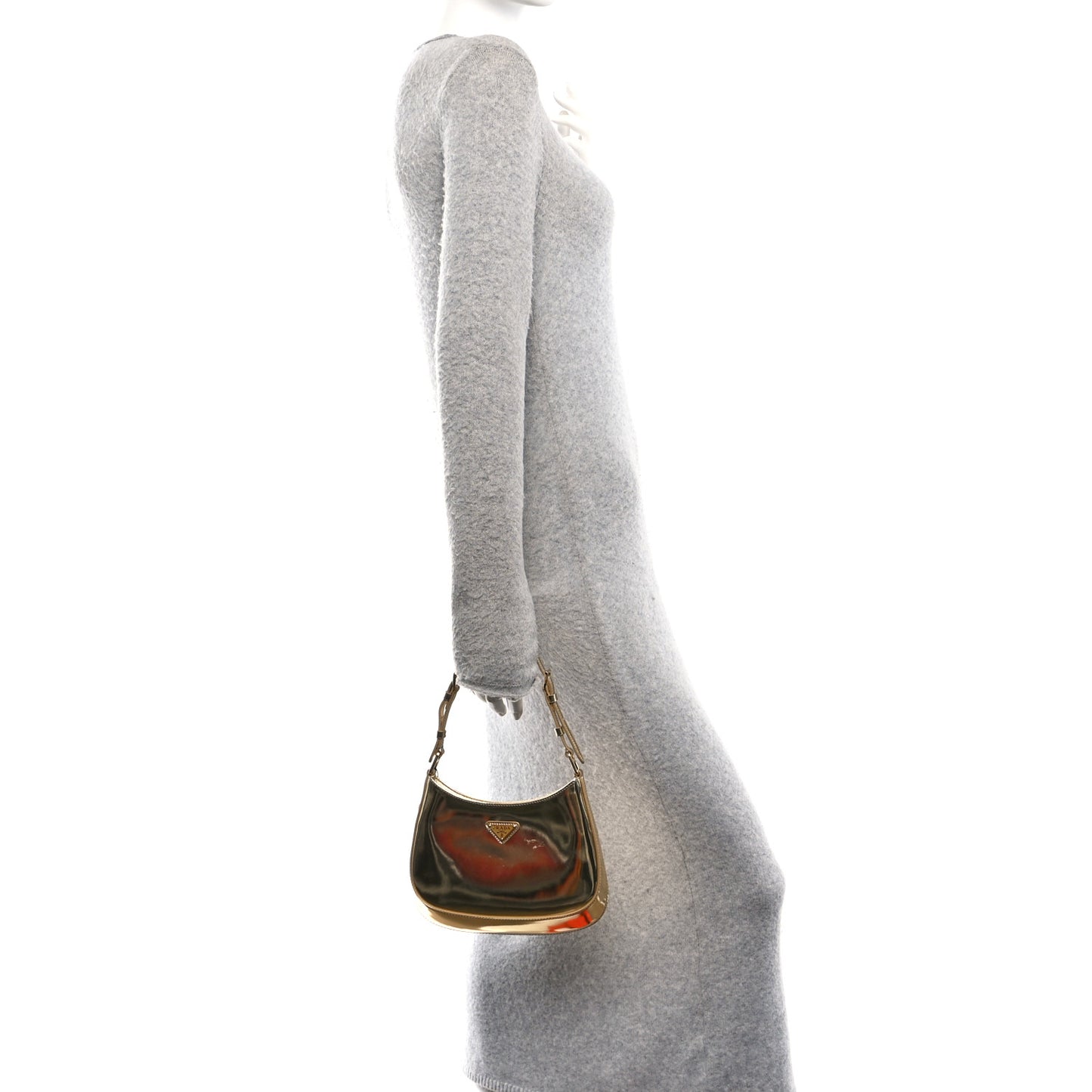 Spazzolato Cleo Adjustable Strap Shoulder Bag Platino