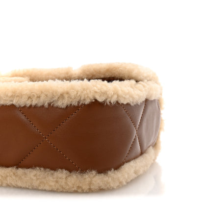 Chanel Shearling Lambskin Quilted Furry Coco Flap Beige Brown 10 of 11