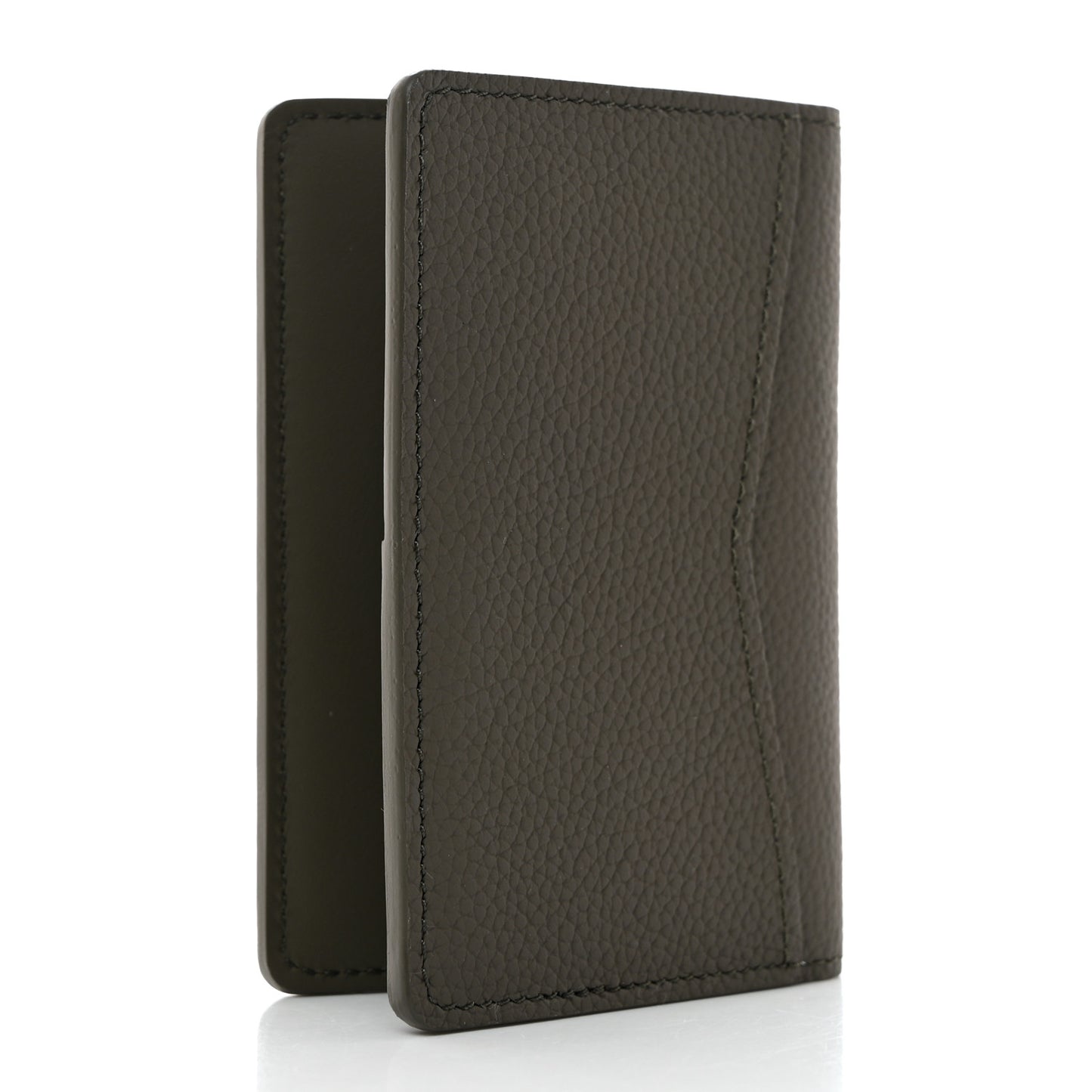 Grained Calfskin Aerogram Pocket Organizer Khaki
