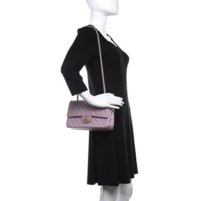Chanel Lambskin Quilted Medium Double Flap Light Purple 2 of 9