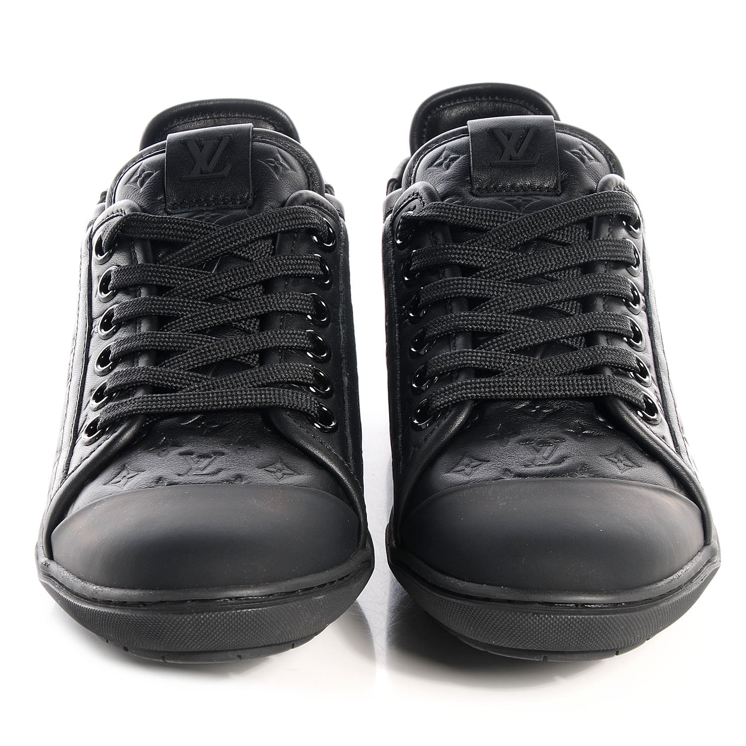 Louis Vuitton Calfskin Embossed Monogram Toucan Sneakers 38 Black 2 of 6