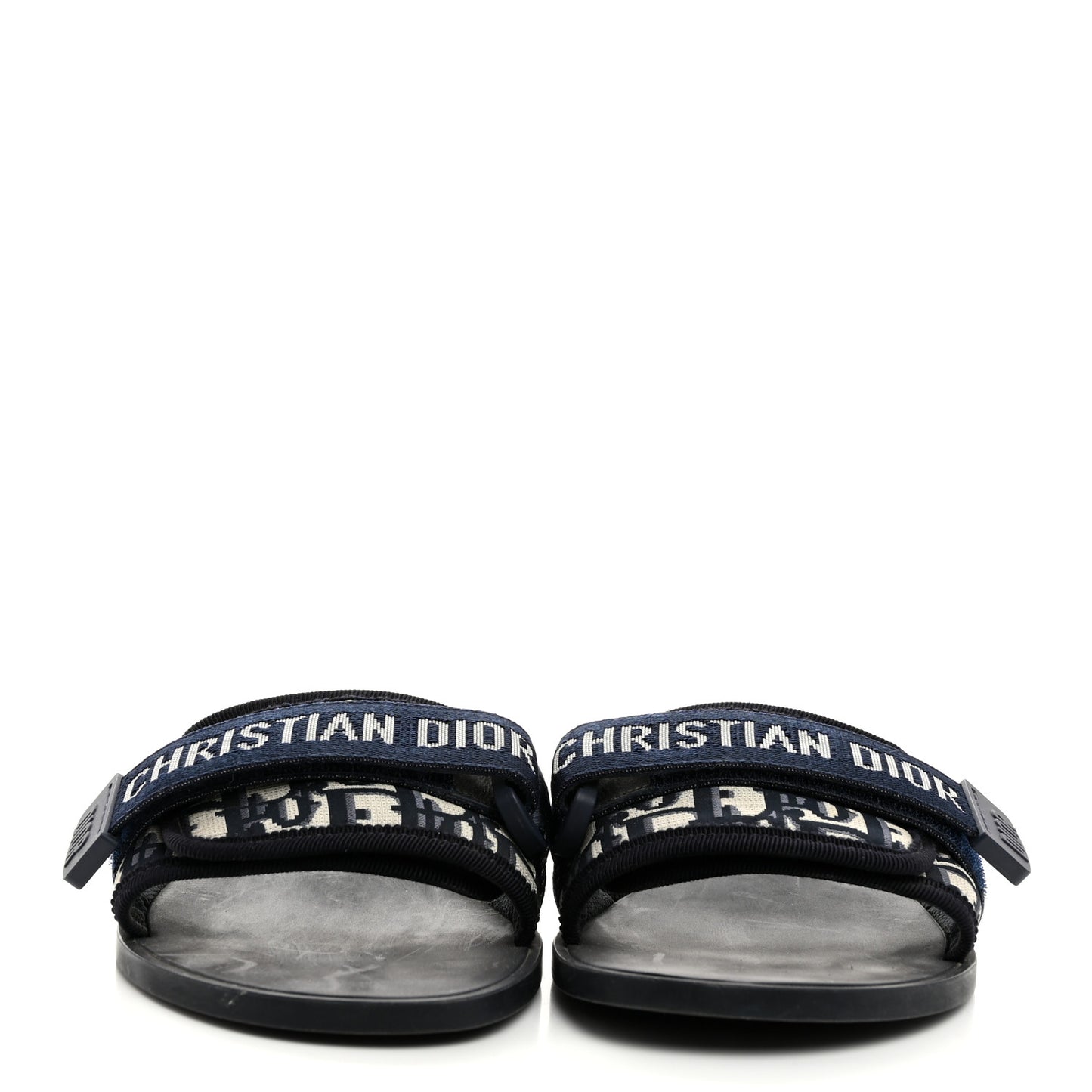 Nylon Oblique Dio(r)evolution Slide Sandals 37 Deep Blue