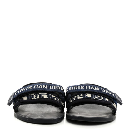 Christian Dior Nylon Oblique Dio(r)evolution Slide Sandals 37 Deep Blue 2 of 9
