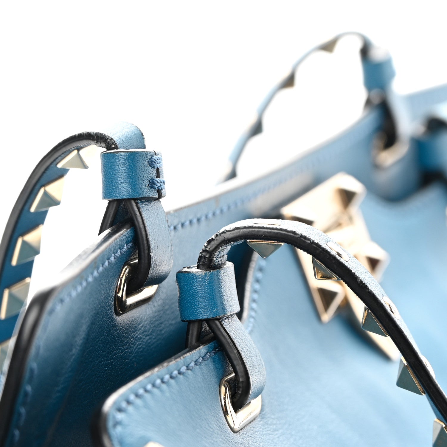 Valentino Garavani Calfskin Medium Rockstud Tote Blue 21 of 25