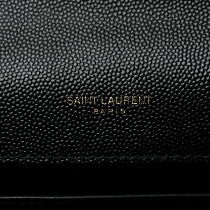 Saint Laurent Grain De Poudre Medium Classic Monogram Kate Satchel Black 6 of 15