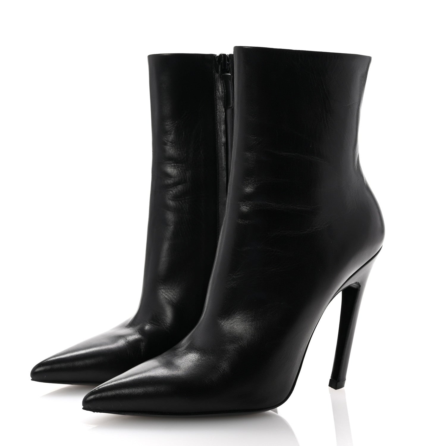 Balenciaga Calfskin Slash Ankle Boots 36.5 Black 4 of 9