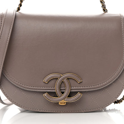 Chanel Shiny Calfskin Goatskin Quilted Small Coco Curve Messenger Flap Grey 8 of 15