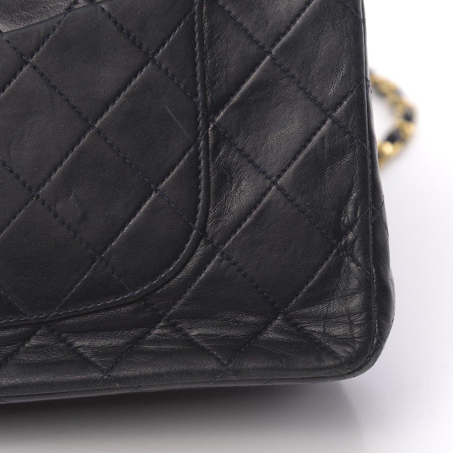 Chanel Lambskin Quilted Medium Double Flap Navy 24 of 28