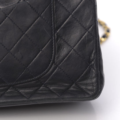 Chanel Lambskin Quilted Medium Double Flap Navy 24 of 28