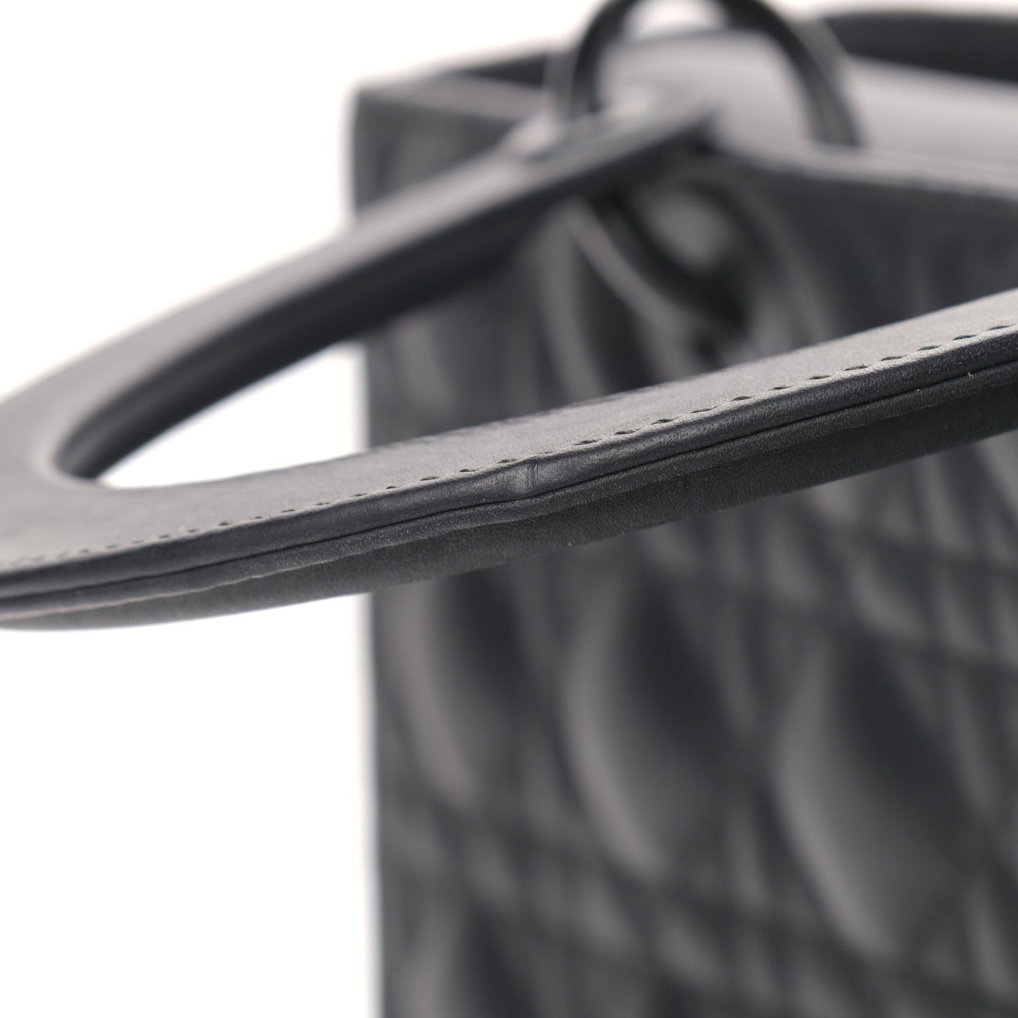 Ultra Matte Calfskin Cannage Large Lady Dior Black