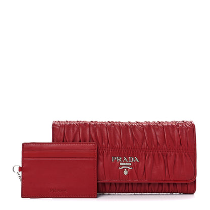 Prada Nappa Gaufre Continental Wallet Fuoco 1 of 13
