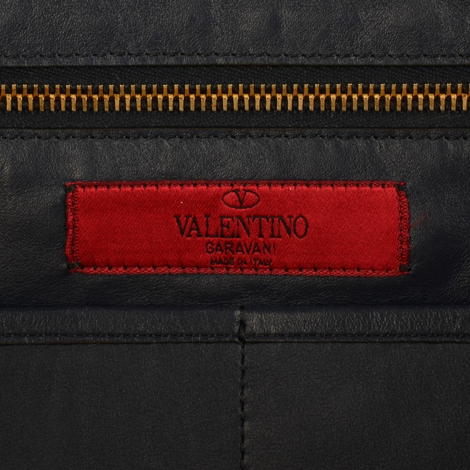 Valentino Garavani Vitello Medium Rockstud Tote Marine 7 of 9