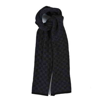 Louis Vuitton Wool Petit Damier Graphite Scarf Black 1 of 3