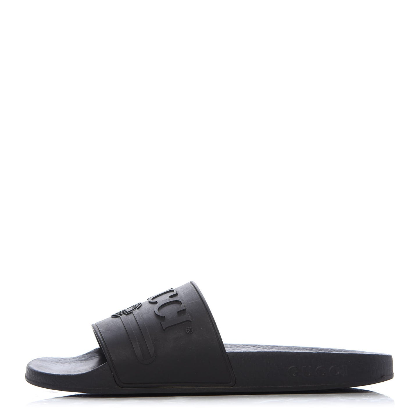 Rubber Womens Logo Slide Sandals 38 Black