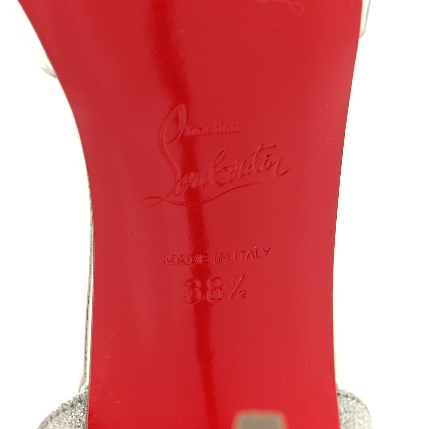 Christian Louboutin PVC Glitter Crystal Degratina Frou 120 Pumps 38.5 Silver 7 of 8